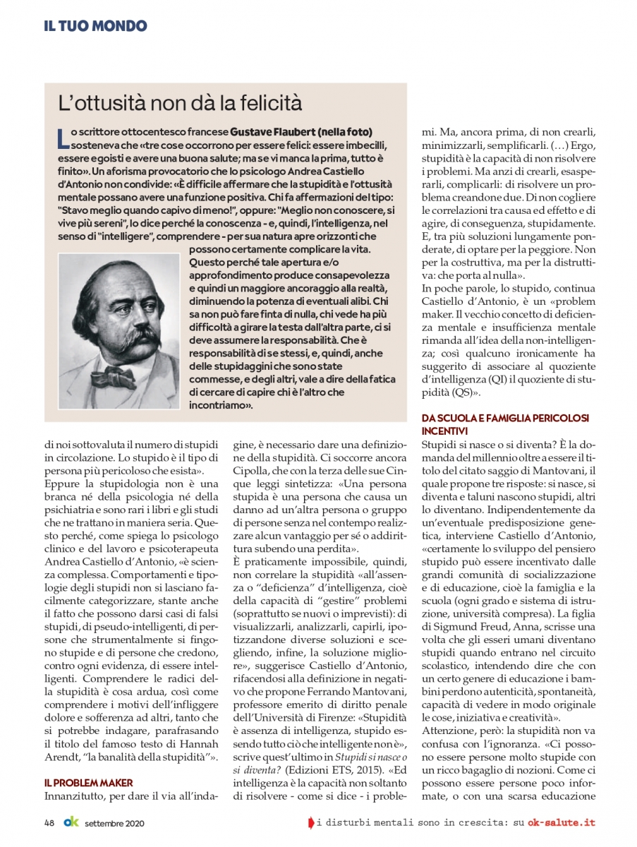 A.Castiello d'Antonio: Come difendersi dalla stupidità