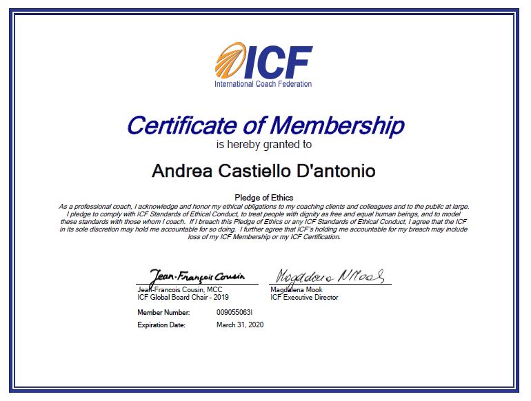 Certificato dell'International Coach Federation